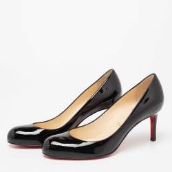 Christian Louboutin Black Patent Leather Simple Pumps Size 37