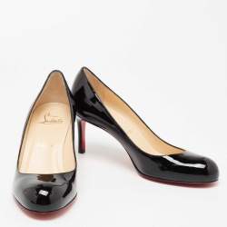 Christian Louboutin Black Patent Leather Simple Pumps Size 37