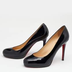 Pre Owned Christian Louboutin Black Patent Leather New Simple Pumps Size 38.5