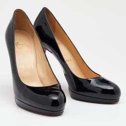 Pre Owned Christian Louboutin Black Patent Leather New Simple Pumps Size 38.5