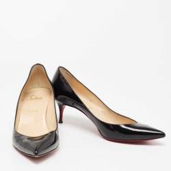 Pre Owned Christian Louboutin Black Patent Leather New Piaf Pumps Size 40.5