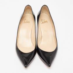 Pre Owned Christian Louboutin Black Patent Leather New Piaf Pumps Size 40.5