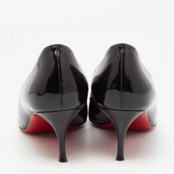 Pre Owned Christian Louboutin Black Patent Leather New Piaf Pumps Size 40.5