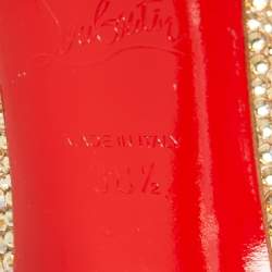 Pre Owned Christian Louboutin Beige Strass 120 Crystal Pigalle Follies Pumps Size 38.5
