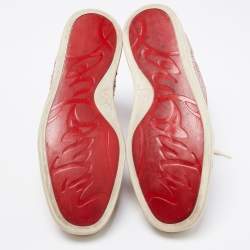 Pre Owned حذاء رياضي كريستيان لوبوتان لوي فلات ستراس سويدي وردي عنق مرتفع مقاس 40