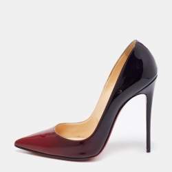 Pre Owned Christian Louboutin Two-Tone Patent Leather So Kate Pumps Size 40.5