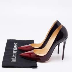 Pre Owned Christian Louboutin Two-Tone Patent Leather So Kate Pumps Size 40.5