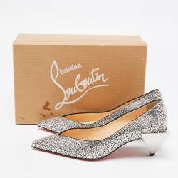 Christian Louboutin Silver Suede Galaxister Strass Pumps Size 37