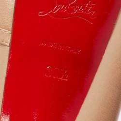 Christian Louboutin Beige Leather Strappy Platform Sandals Size 36.5