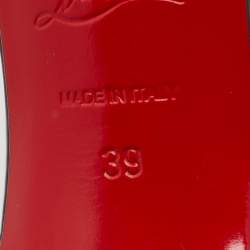 Pre Owned Christian Louboutin Black Leather Bow Detail Peep Toe Pumps Size 39