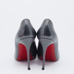 Pre Owned حذاء كعب عالي كريستيان لوبوتان جيو سبايكد جلد منقوش ثنائي اللون مقدمة مدببة مقاس 40.5