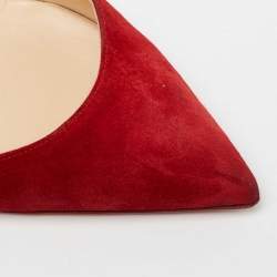 Pre Owned Christian Louboutin Red Suede Pigalle Follies Pumps Size 41.5