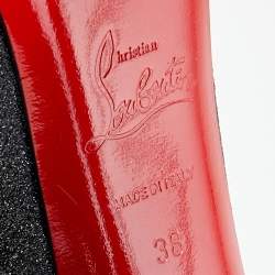 مملوكة مسبقًا حذاء كعب عالي كريستيان لوبوتان دافوديل غليتر أسود نعل سميك مقاس 38