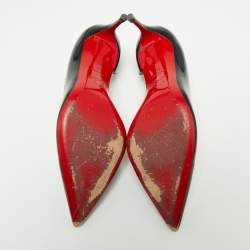 مملوكة مسبقًا Christian Louboutin Black Patent Leather Iriza D'orsay Pumps Size 38