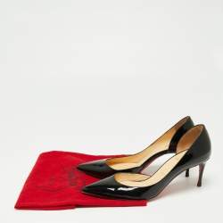 مملوكة مسبقًا Christian Louboutin Black Patent Leather Iriza D'orsay Pumps Size 38