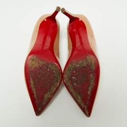 Pre Owned حذاء كعب عالي كريستيان لوبوتان بيغال جلد أسود مقاس 37.5