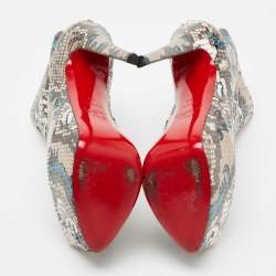 Christian Louboutin Multicolor Python Skull Mexico Daf Ankle Boots Size 38
