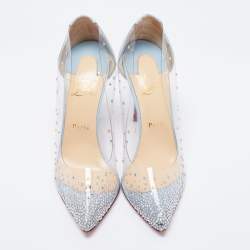 مملوكة مسبقًا Christian Louboutin Light Blue Patent Leather and PVC Degrastrass Pumps Size 40.5