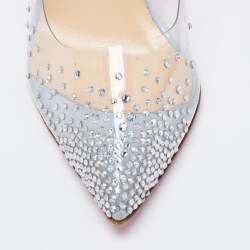 مملوكة مسبقًا Christian Louboutin Light Blue Patent Leather and PVC Degrastrass Pumps Size 40.5