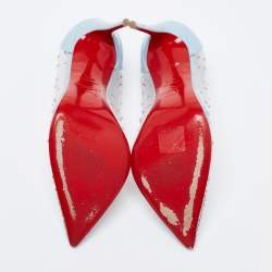 مملوكة مسبقًا Christian Louboutin Light Blue Patent Leather and PVC Degrastrass Pumps Size 40.5