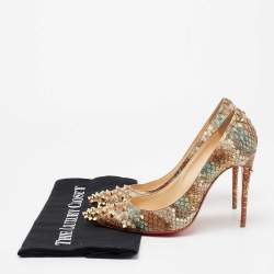 Christian Louboutin Tri-Color Python Leather Degraspike Pumps Size 36