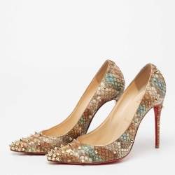 Christian Louboutin Tri-Color Python Leather Degraspike Pumps Size 36