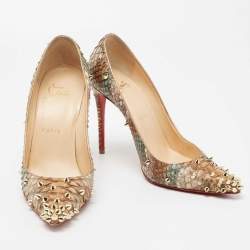 Christian Louboutin Tri-Color Python Leather Degraspike Pumps Size 36