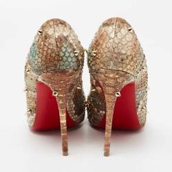 Christian Louboutin Tri-Color Python Leather Degraspike Pumps Size 36