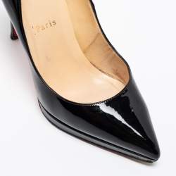 Pre Owned Christian Louboutin Black Patent Leather Pigalle Plato Pumps Size 39