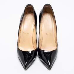 Pre Owned Christian Louboutin Black Patent Leather Pigalle Plato Pumps Size 39
