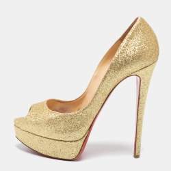 Glitter heels Louis Vuitton Gold size 37 EU in Glitter - 17959135