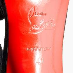 Christian Louboutin Black Fabric And Suede Bow Christeriva Ankle Wrap Sandals Size 41