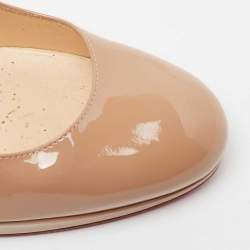 Pre Owned Christian Louboutin Beige Patent Leather New Simple Pumps Size 39.5