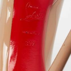Pre Owned Christian Louboutin Beige Patent Leather New Simple Pumps Size 39.5