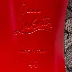 Pre Owned Christian Louboutin Pink/Black Satin and Lace Milady Peep-Toe Pumps Size 40