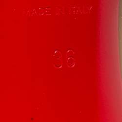 Pre Owned حذاء كعب عالي كريستيان لوبوتان نيو سيمبل جلد بيج لامع نعل سميك مقاس 36