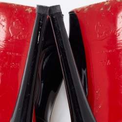 Pre Owned Christian Louboutin Black Patent Leather Bianca Platform Pumps Size 39.5