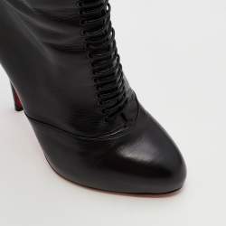 Pre Owned Christian Louboutin Black Leather Mado Over-the-Knee Boots Size 38