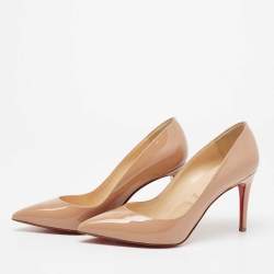 Christian Louboutin Beige Patent Leather Pigalle Pumps Size 38.5