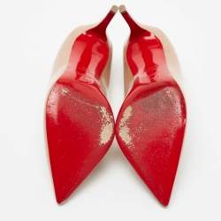 Christian Louboutin Beige Patent Leather Pigalle Pumps Size 38.5