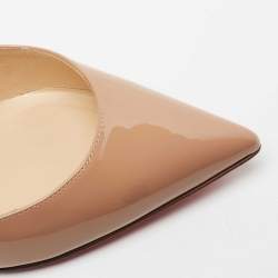 Christian Louboutin Beige Patent Leather Pigalle Pumps Size 38.5