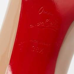 Christian Louboutin Beige Patent Leather Pigalle Pumps Size 38.5