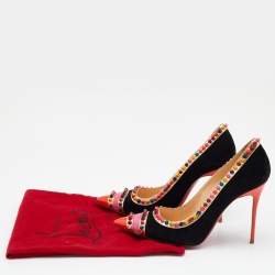 Pre Owned Christian Louboutin Multicolor Suede And Leather Malabar Hill Pumps Size 39