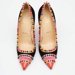 Pre Owned Christian Louboutin Multicolor Suede And Leather Malabar Hill Pumps Size 39