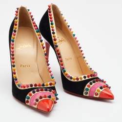 Pre Owned Christian Louboutin Multicolor Suede And Leather Malabar Hill Pumps Size 39