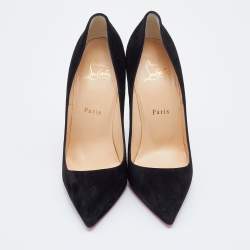 Pre Owned حذاء كعب عالي كريستيان لوبوتان كات سويدي أسود مقاس 38