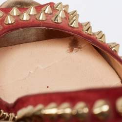 Christian Louboutin Tri-Color Suede and Leopard Print Calf Hair Lady Peep Spikes Platform Pumps Size 36.5