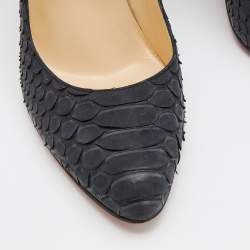 Pre Owned Christian Louboutin Black Python Fifi  Pumps Size 39.5