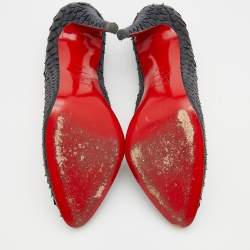 Pre Owned Christian Louboutin Black Python Fifi  Pumps Size 39.5
