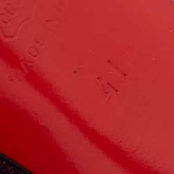 Pre Owned Christian Louboutin Purple Glitter Patent Leather No Prive Peep-Toe Slingback Sandals Size 41